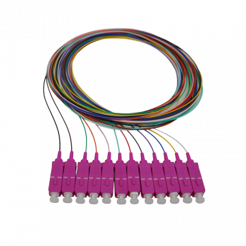 SC/upc Pigtail MM OM4 12 stuks 30mm gestript 2 meter