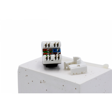 Cat6A UTP Keystone Jack Zwart | Toolless met Stofkap