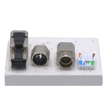 Zybrnet RJ45 Connector Cat 6A Afgeschermd 90&deg; &ndash; Massieve KabelVorm