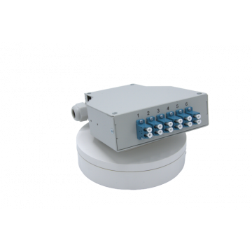 DIN Rail LC Splice Box – 6x Duplex Gevuld